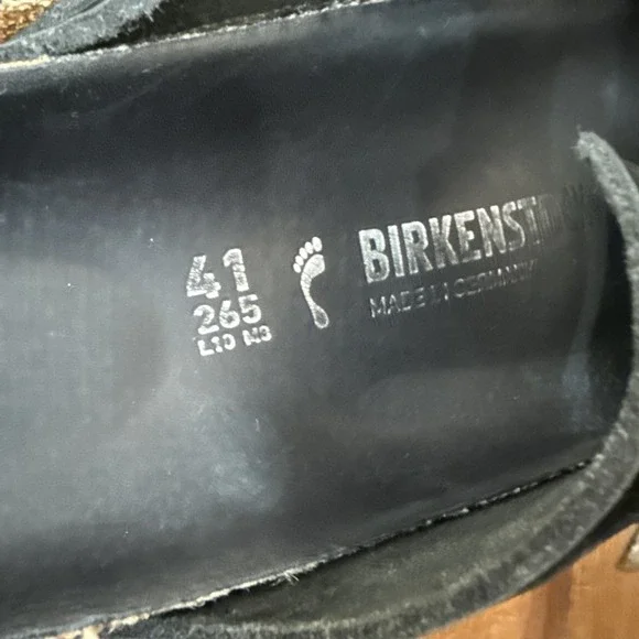 Birkenstock Arizona Big Buckle Sandal Womens US 10 41 Black Silver Oiled Leather - Picture 5 of 10